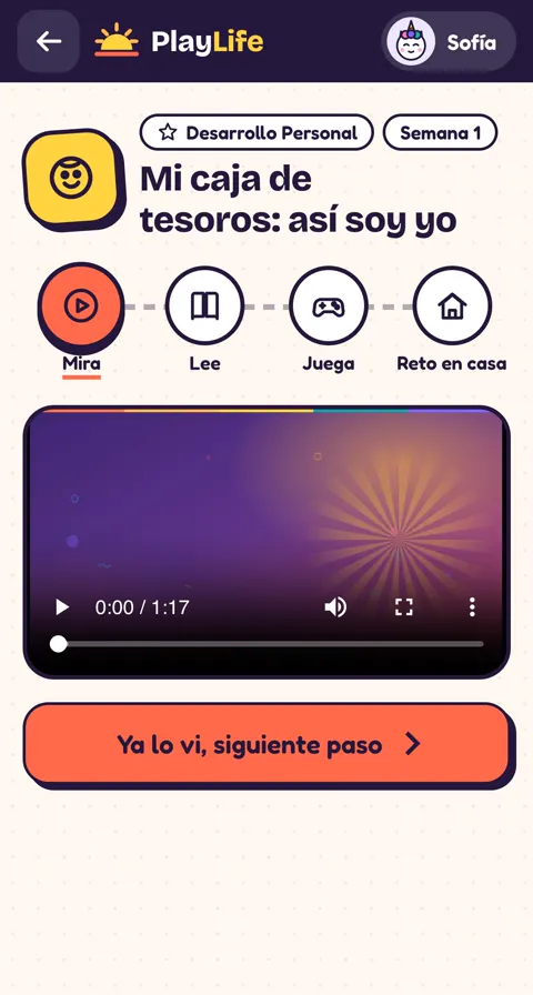 Un tema en 4 pasos: mira, lee, juega y reto en casa